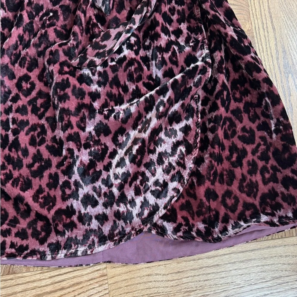 J. Crew purple velvet leopard Dress. Size 6.